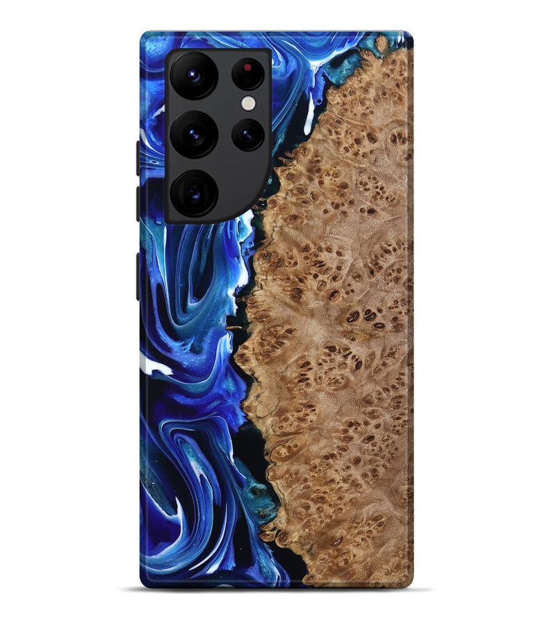 Galaxy S22 Ultra Wood Live Edge Phone Case - Dayana (Blue, 801469)