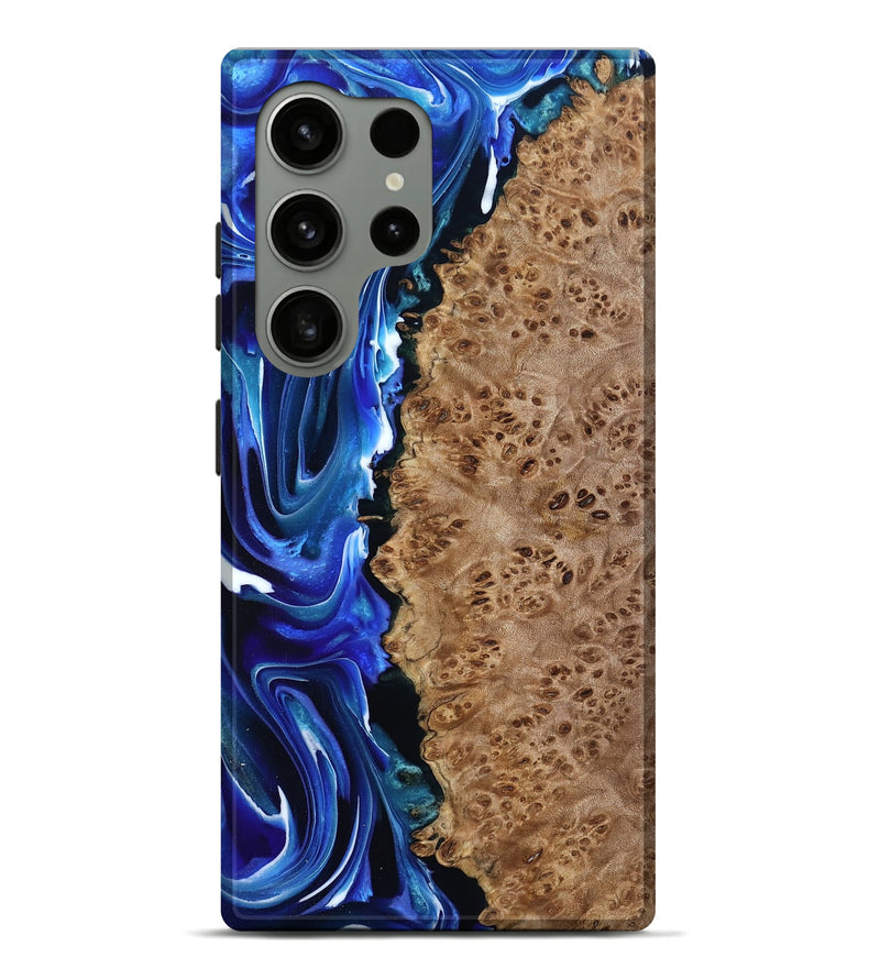 Galaxy S24 Ultra Wood Live Edge Phone Case - Dayana (Blue, 801469)