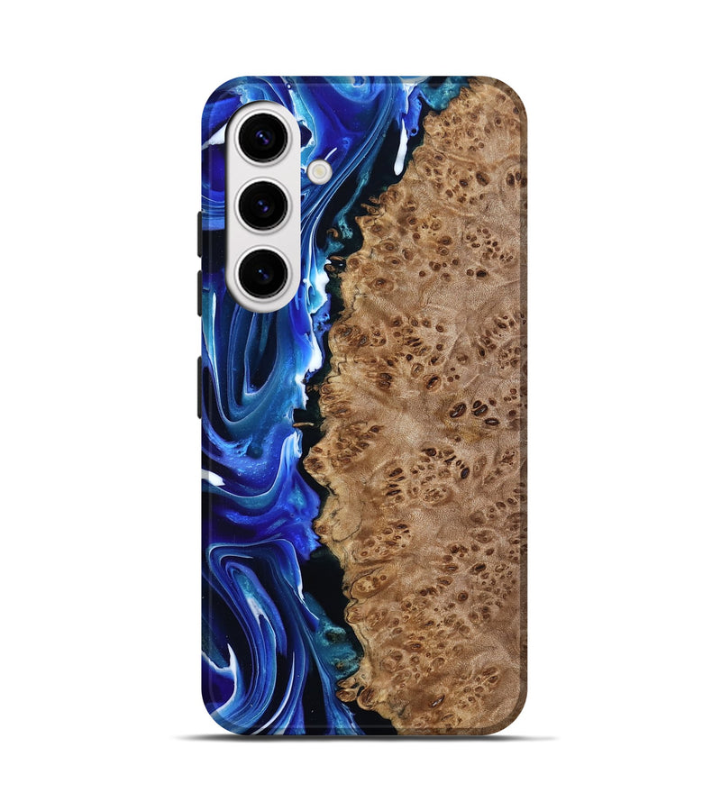 Galaxy S25 Wood Live Edge Phone Case - Dayana (Blue, 801469)