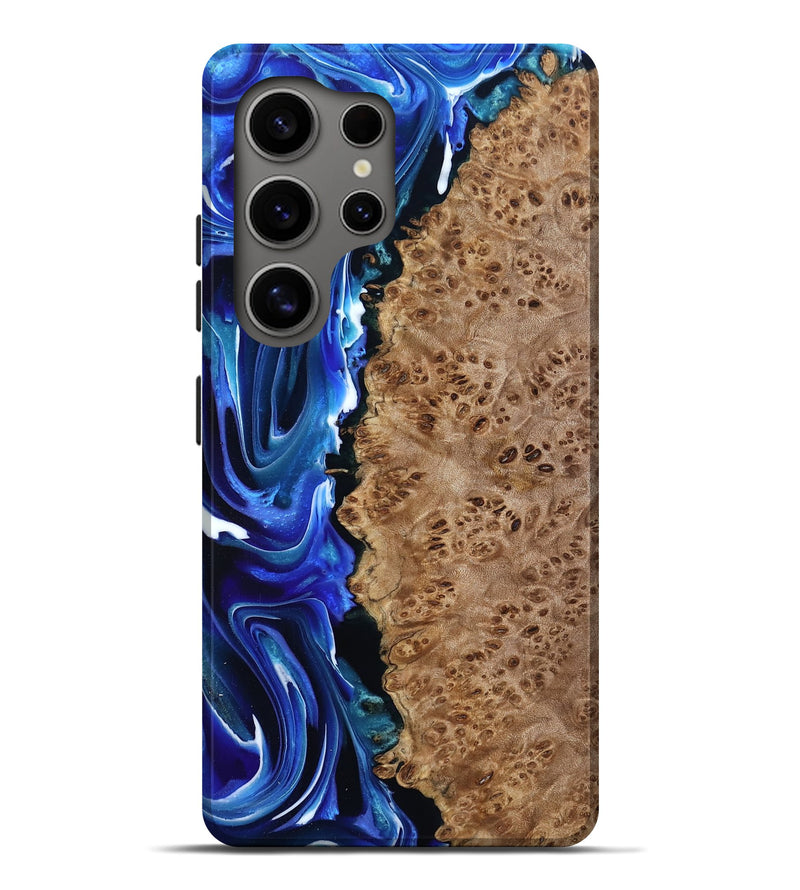 Galaxy S25 Ultra Wood Live Edge Phone Case - Dayana (Blue, 801469)