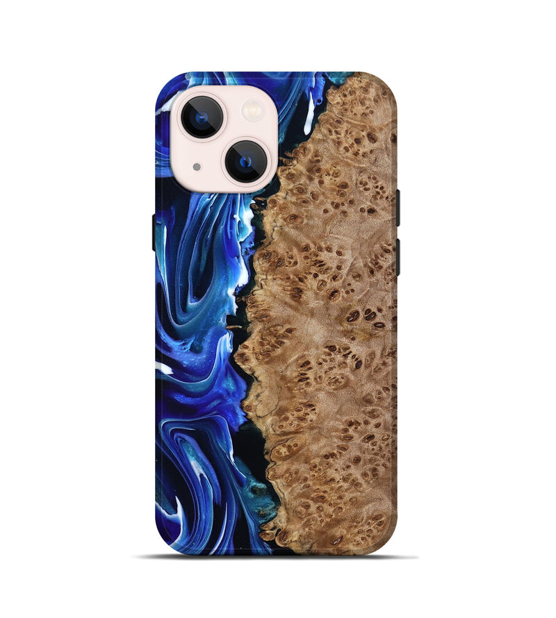 iPhone 13 mini Wood Live Edge Phone Case - Dayana (Blue, 801469)