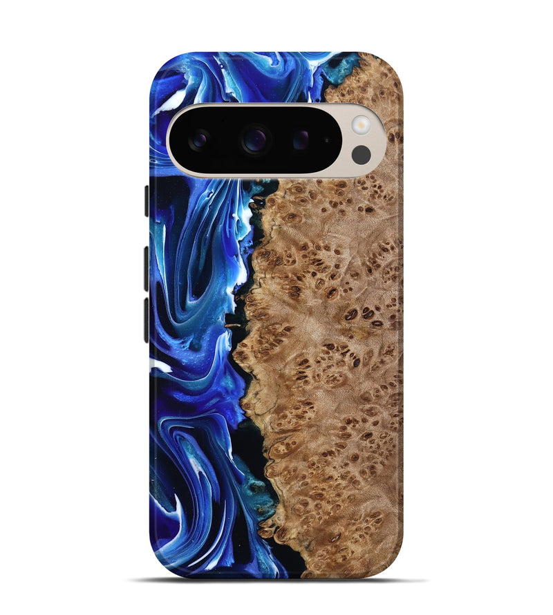 Pixel 9 Wood Live Edge Phone Case - Dayana (Blue, 801469)