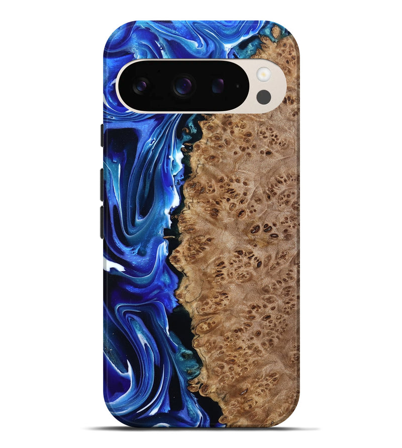 Pixel 9 Pro XL Wood Live Edge Phone Case - Dayana (Blue, 801469)