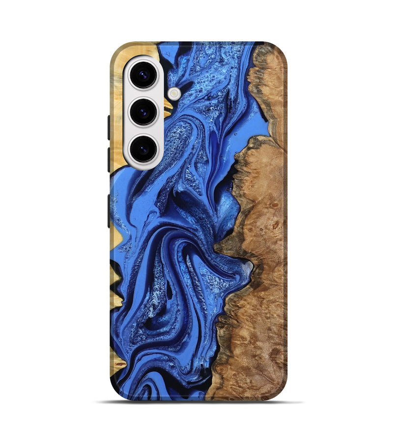 Galaxy S25 Wood Live Edge Phone Case - Arnold (Blue, 801470)