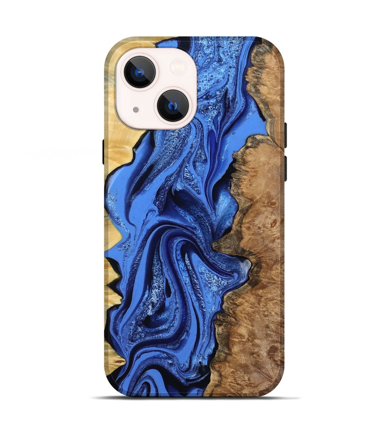 iPhone 13 Wood Live Edge Phone Case - Arnold (Blue, 801470)