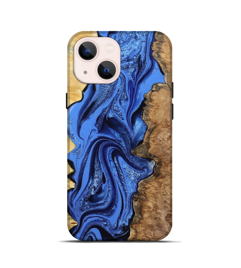 iPhone 13 mini Wood Live Edge Phone Case - Arnold (Blue, 801470)
