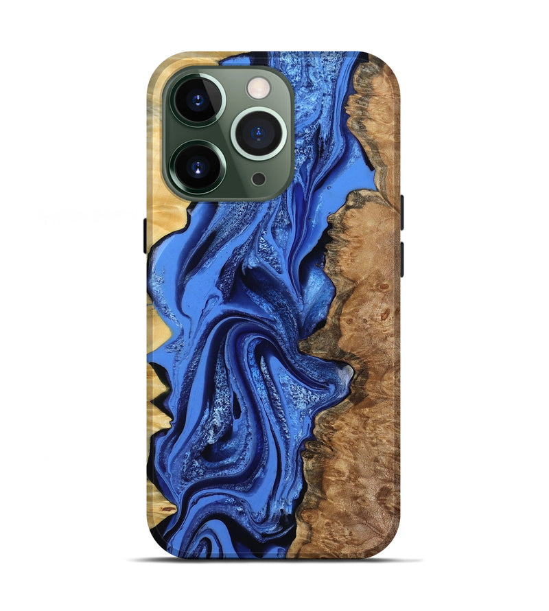 iPhone 13 Pro Wood Live Edge Phone Case - Arnold (Blue, 801470)