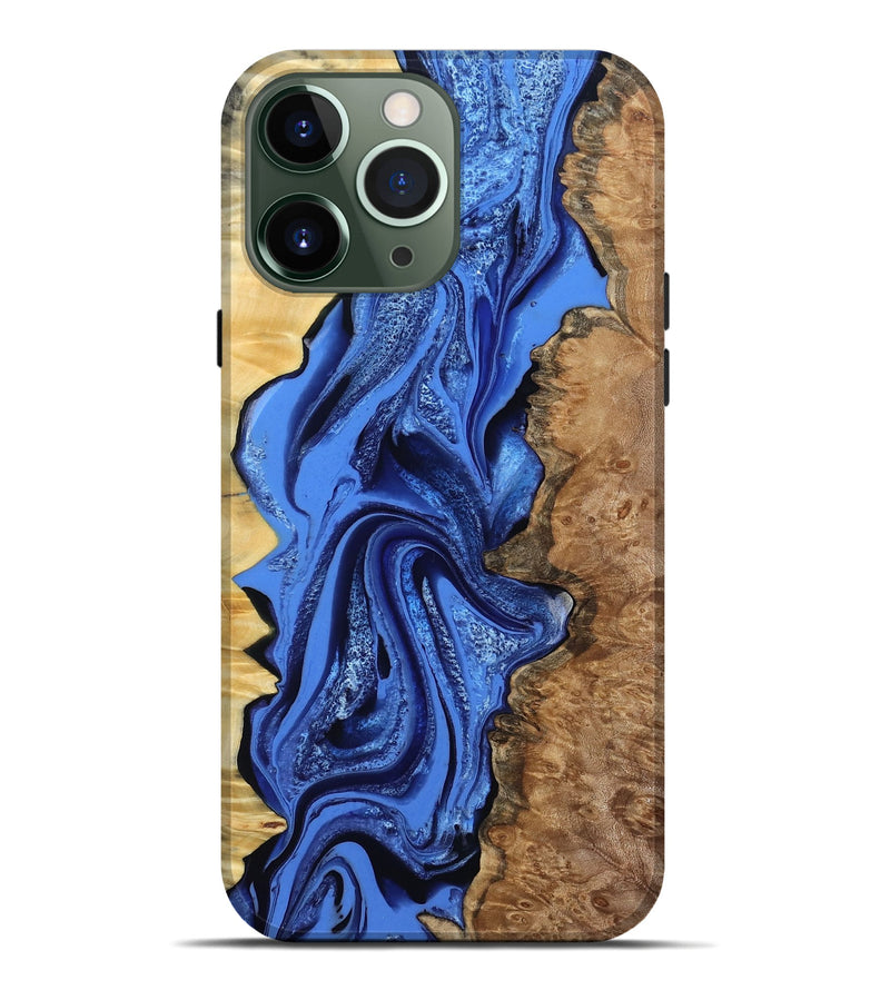 iPhone 13 Pro Max Wood Live Edge Phone Case - Arnold (Blue, 801470)