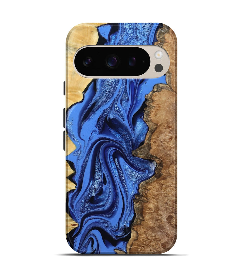 Pixel 9 Wood Live Edge Phone Case - Arnold (Blue, 801470)