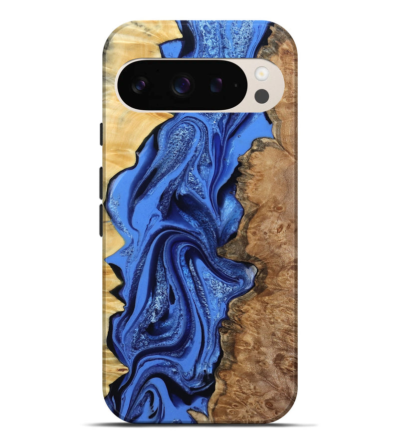 Pixel 9 Pro XL Wood Live Edge Phone Case - Arnold (Blue, 801470)