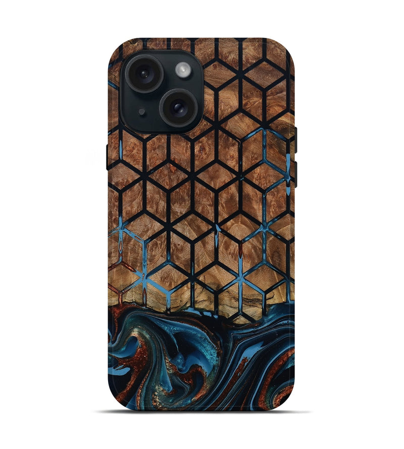 iPhone 15 Wood Live Edge Phone Case - Zelda (Pattern, 801471)