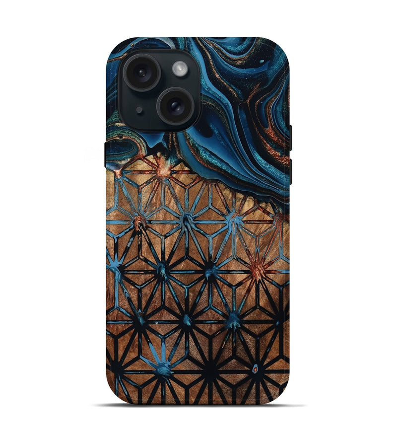 iPhone 15 Wood Live Edge Phone Case - Benicio (Pattern, 801472)