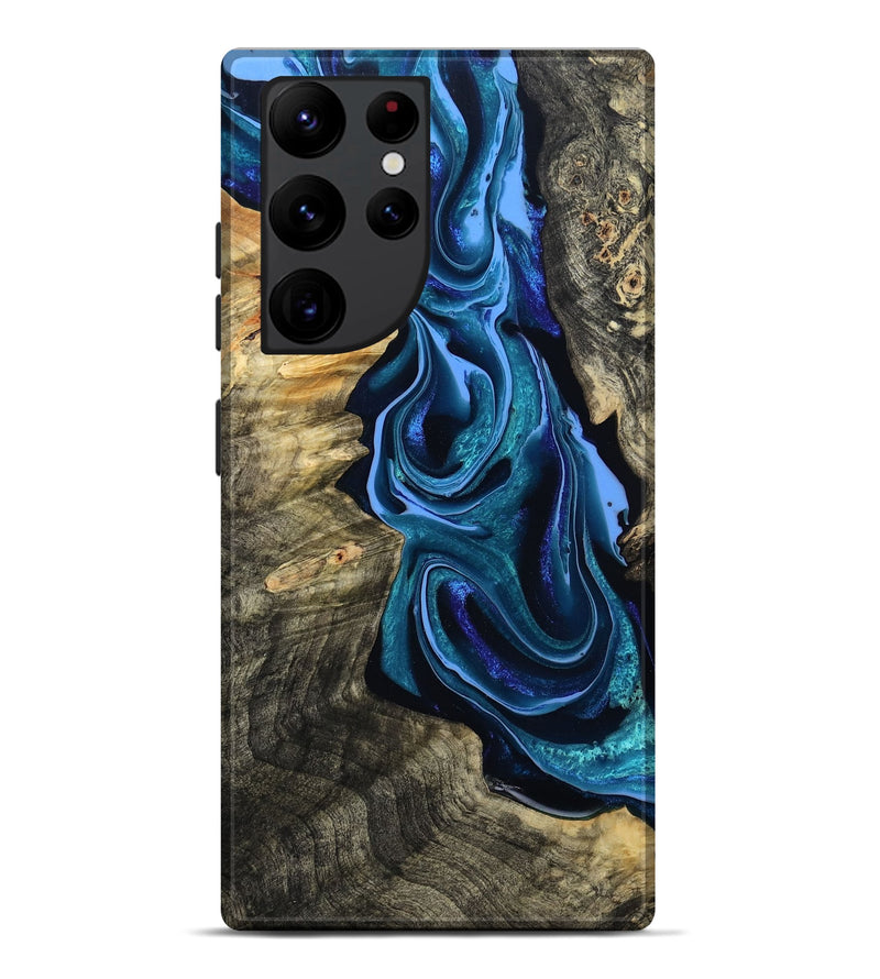 Galaxy S22 Ultra Wood Live Edge Phone Case - Khloe (Blue, 801473)