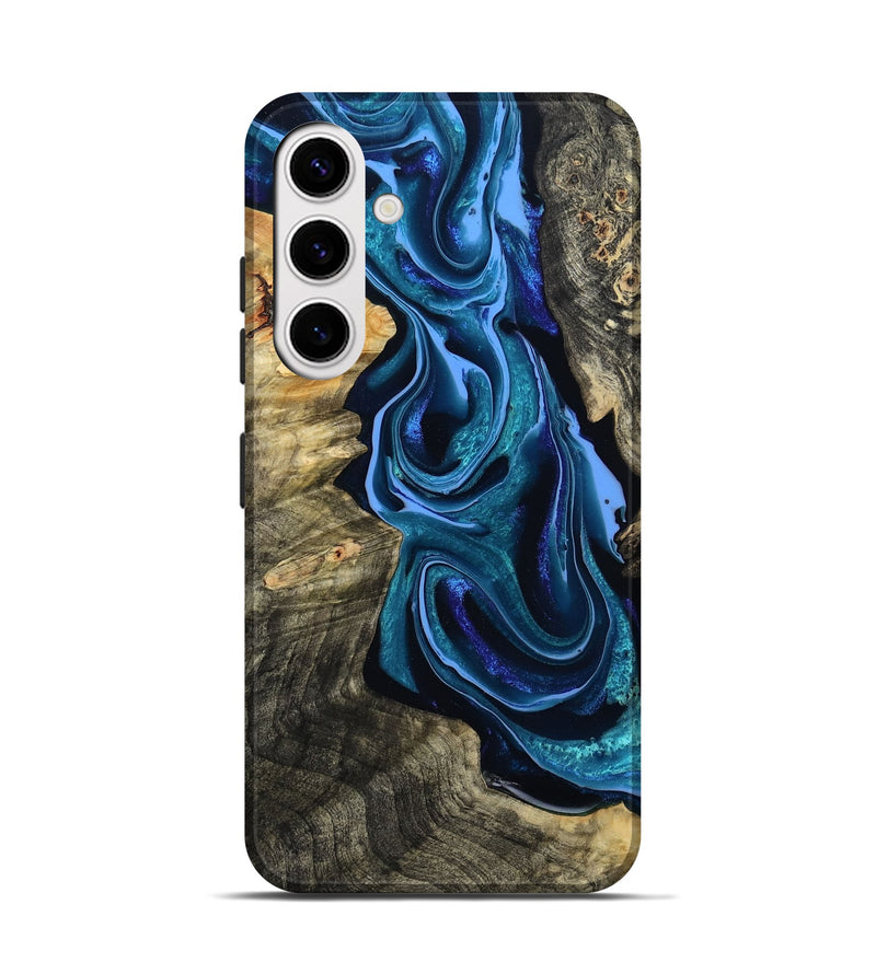 Galaxy S25 Wood Live Edge Phone Case - Khloe (Blue, 801473)