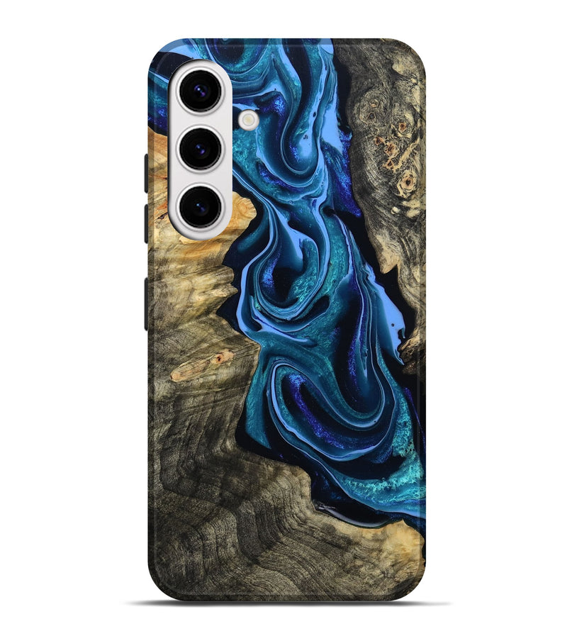 Galaxy S25 Plus Wood Live Edge Phone Case - Khloe (Blue, 801473)