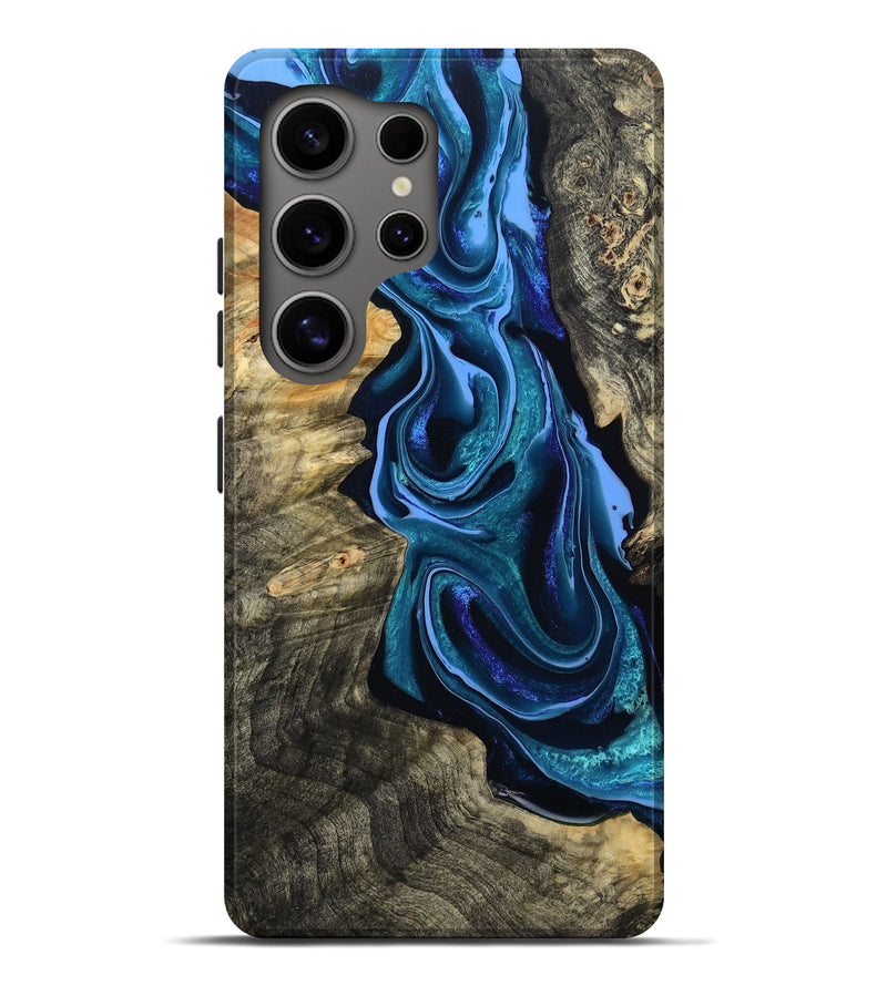 Galaxy S25 Ultra Wood Live Edge Phone Case - Khloe (Blue, 801473)