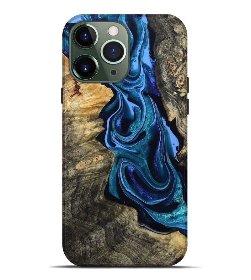 iPhone 13 Pro Max Wood Live Edge Phone Case - Khloe (Blue, 801473)