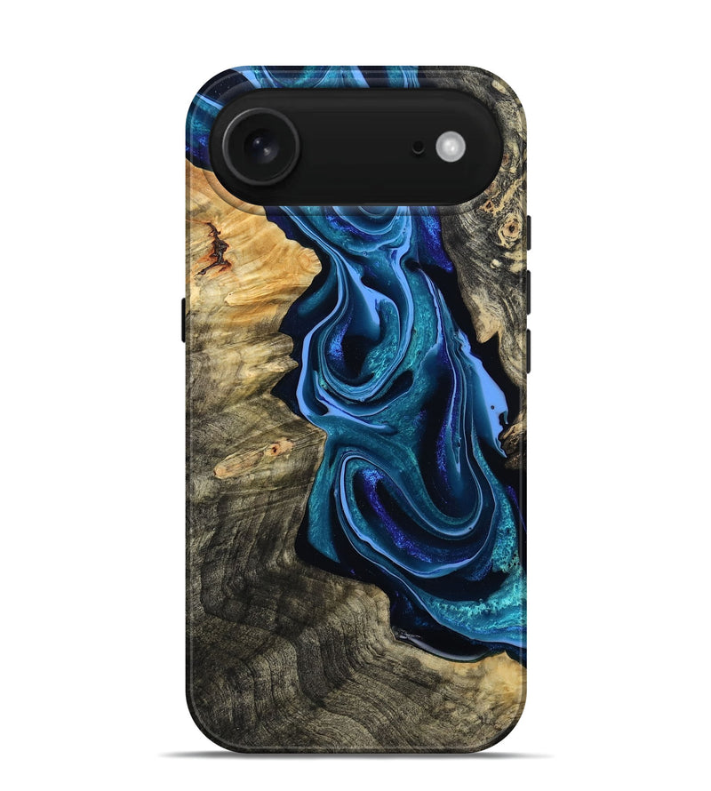 iPhone 17 Air Wood Live Edge Phone Case - Khloe (Blue, 801473)