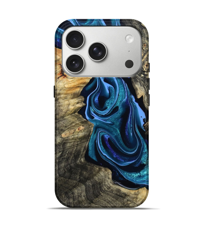iPhone 17 Pro Wood Live Edge Phone Case - Khloe (Blue, 801473)