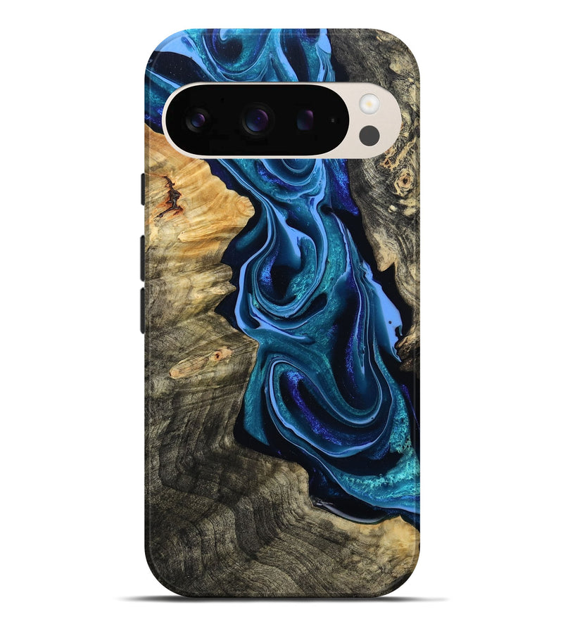 Pixel 10 Pro XL Wood Live Edge Phone Case - Khloe (Blue, 801473)