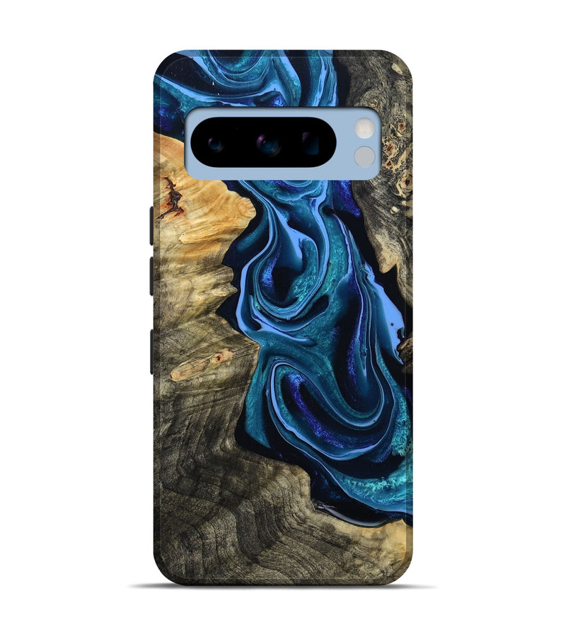 Pixel 8 Pro Wood Live Edge Phone Case - Khloe (Blue, 801473)