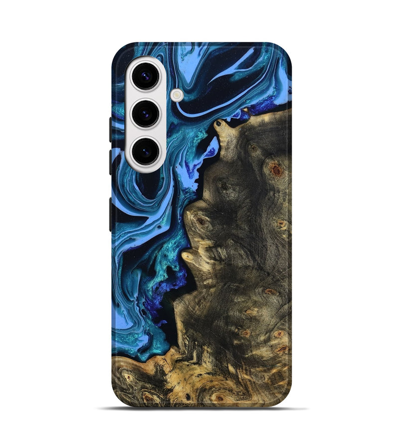 Galaxy S25 Wood Live Edge Phone Case - Jason (Blue, 801474)