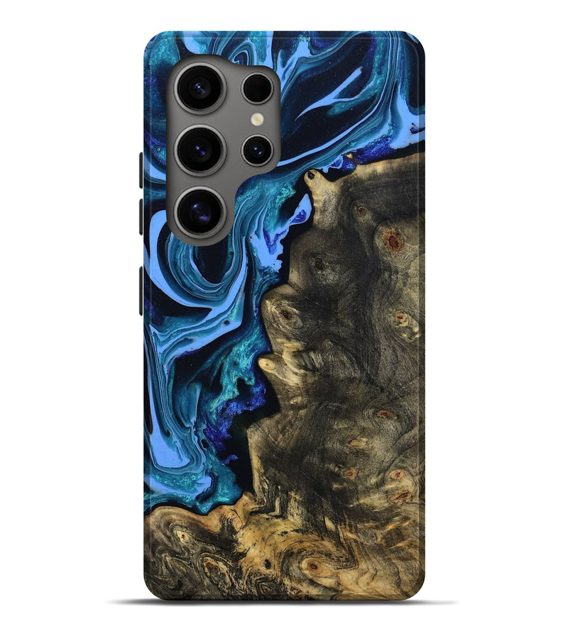 Galaxy S25 Ultra Wood Live Edge Phone Case - Jason (Blue, 801474)