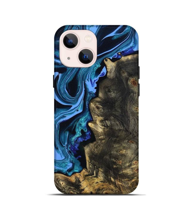 iPhone 13 mini Wood Live Edge Phone Case - Jason (Blue, 801474)