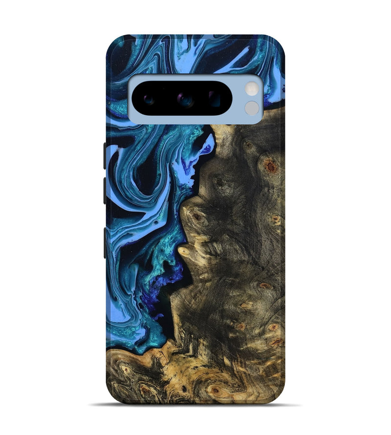 Pixel 8 Pro Wood Live Edge Phone Case - Jason (Blue, 801474)