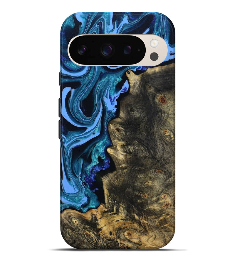 Pixel 9 Pro XL Wood Live Edge Phone Case - Jason (Blue, 801474)