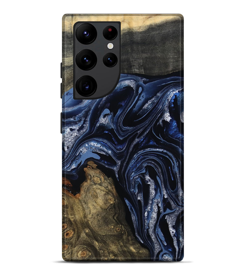 Galaxy S22 Ultra Wood Live Edge Phone Case - Edward (Blue, 801475)
