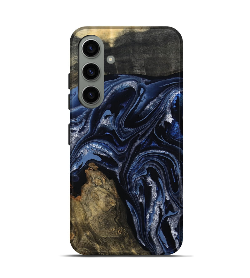 Galaxy S24 Wood Live Edge Phone Case - Edward (Blue, 801475)