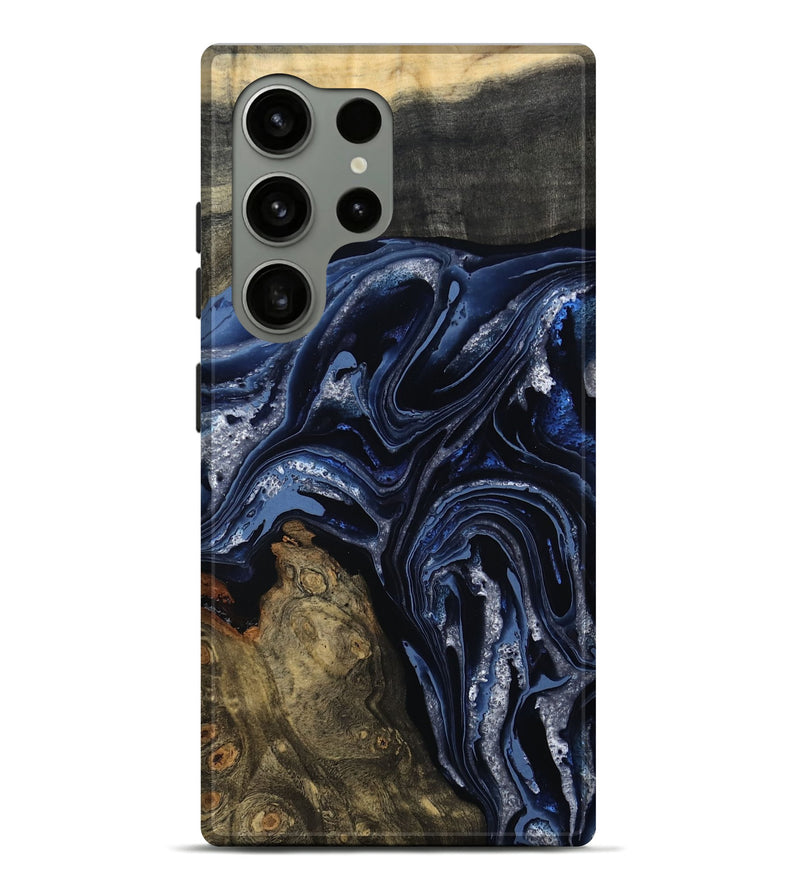 Galaxy S24 Ultra Wood Live Edge Phone Case - Edward (Blue, 801475)