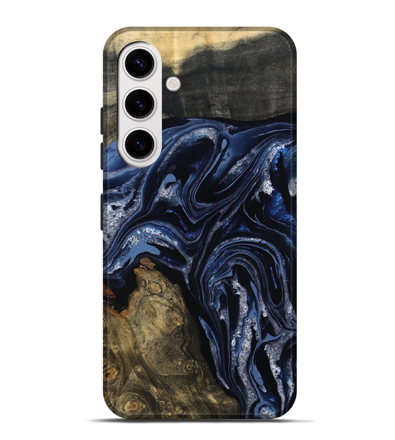 Galaxy S25 Plus Wood Live Edge Phone Case - Edward (Blue, 801475)