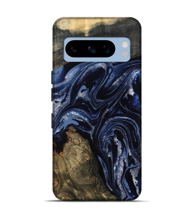 Pixel 8 Pro Wood Live Edge Phone Case - Edward (Blue, 801475)