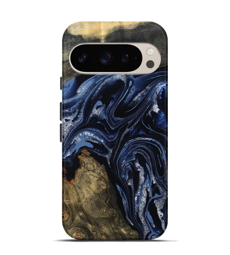 Pixel 9 Wood Live Edge Phone Case - Edward (Blue, 801475)