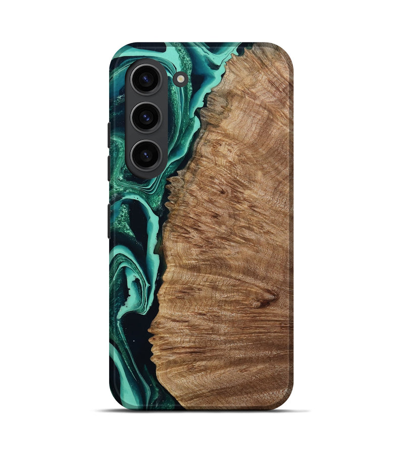 Galaxy S23 Wood Live Edge Phone Case - Angelo (Green, 801477)