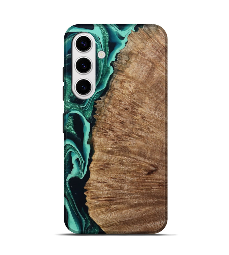 Galaxy S25 Wood Live Edge Phone Case - Angelo (Green, 801477)