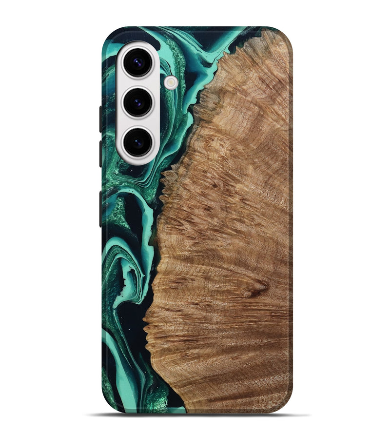 Galaxy S25 Plus Wood Live Edge Phone Case - Angelo (Green, 801477)