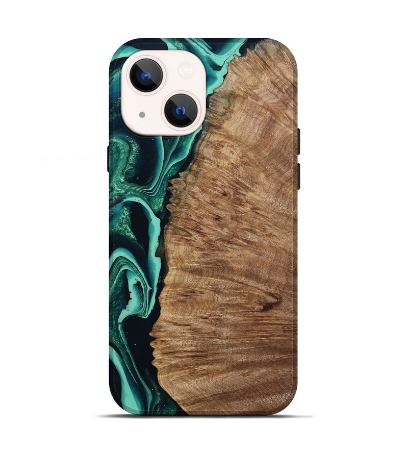 iPhone 13 Wood Live Edge Phone Case - Angelo (Green, 801477)
