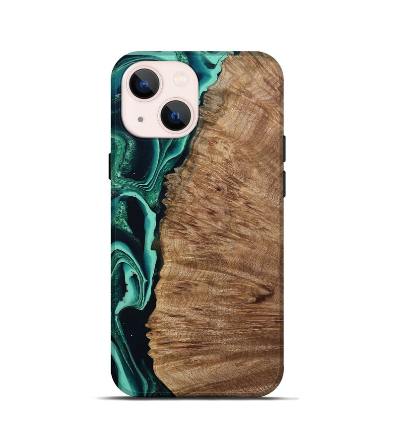 iPhone 13 mini Wood Live Edge Phone Case - Angelo (Green, 801477)