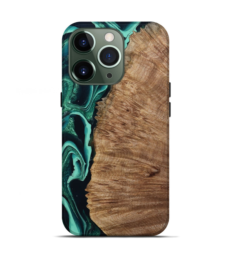 iPhone 13 Pro Wood Live Edge Phone Case - Angelo (Green, 801477)