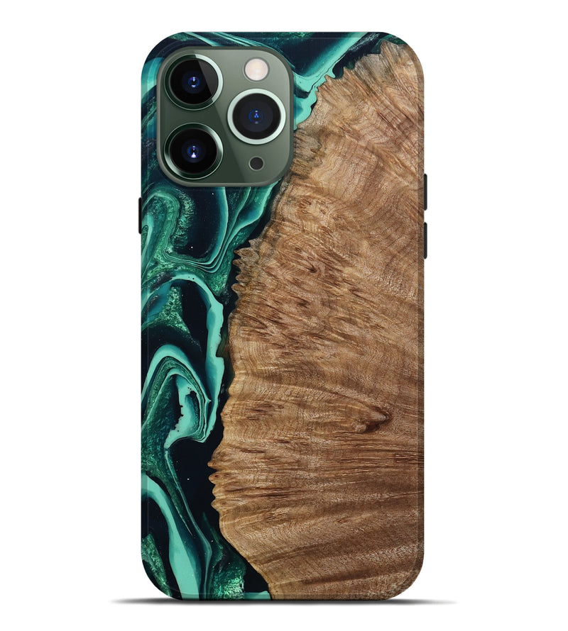 iPhone 13 Pro Max Wood Live Edge Phone Case - Angelo (Green, 801477)