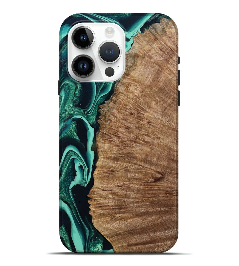 iPhone 15 Pro Max Wood Live Edge Phone Case - Angelo (Green, 801477)