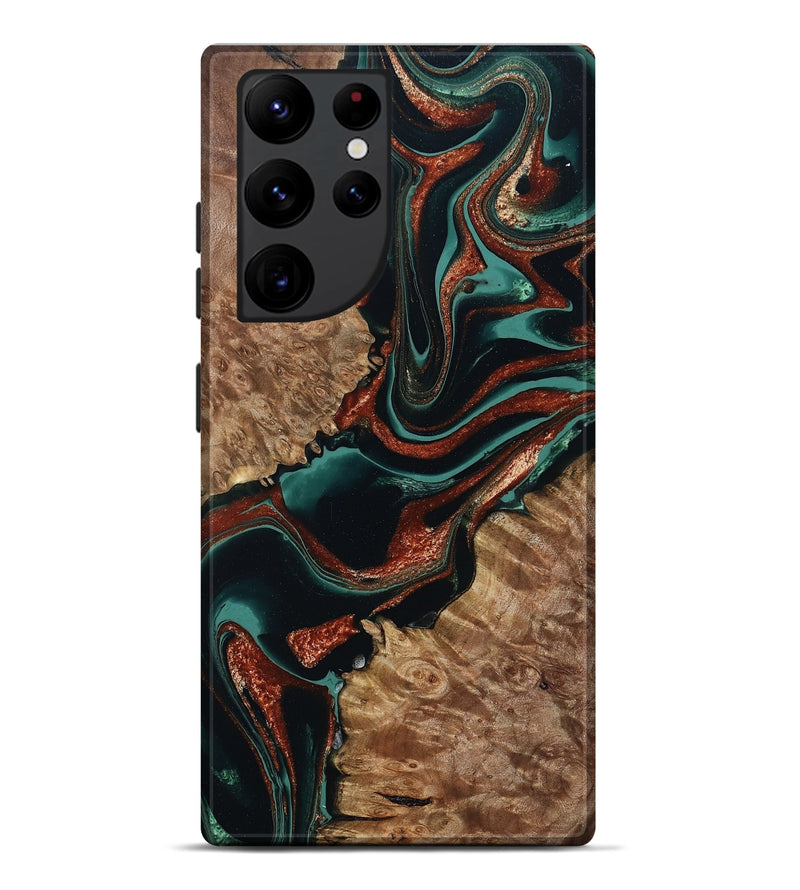 Galaxy S22 Ultra Wood Live Edge Phone Case - Liza (Green, 801478)