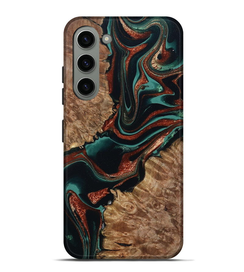 Galaxy S23 Plus Wood Live Edge Phone Case - Liza (Green, 801478)