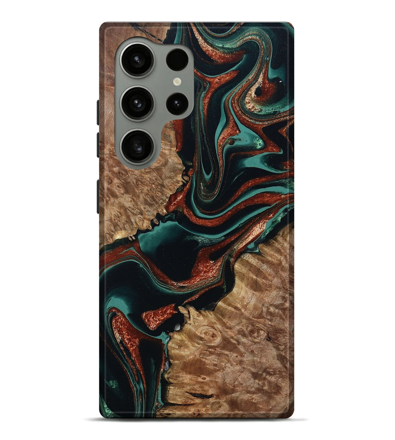 Galaxy S24 Ultra Wood Live Edge Phone Case - Liza (Green, 801478)