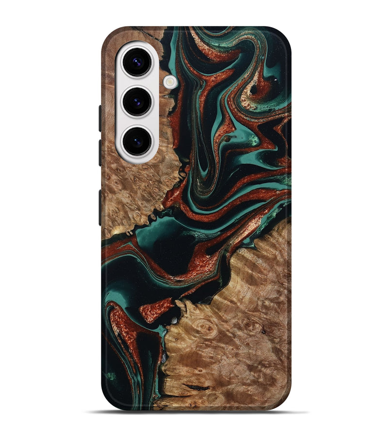 Galaxy S25 Plus Wood Live Edge Phone Case - Liza (Green, 801478)