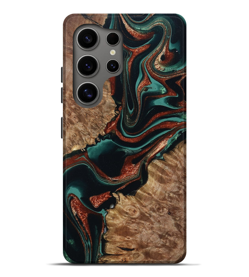 Galaxy S25 Ultra Wood Live Edge Phone Case - Liza (Green, 801478)