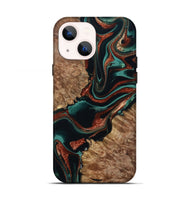 iPhone 13 Wood Live Edge Phone Case - Liza (Green, 801478)